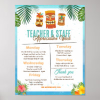Luau Teacher Appreciation Week Itinerary