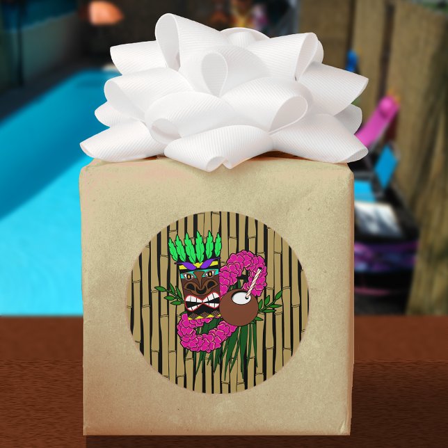 Luau Theme Classic Round Sticker (Creator Uploaded)