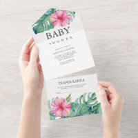Luau-themed Baby Shower Invitations