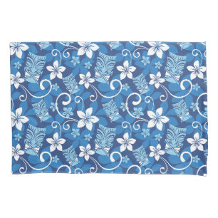 LUAU TIKI (BRIGHT BLUE) PILLOWCASE