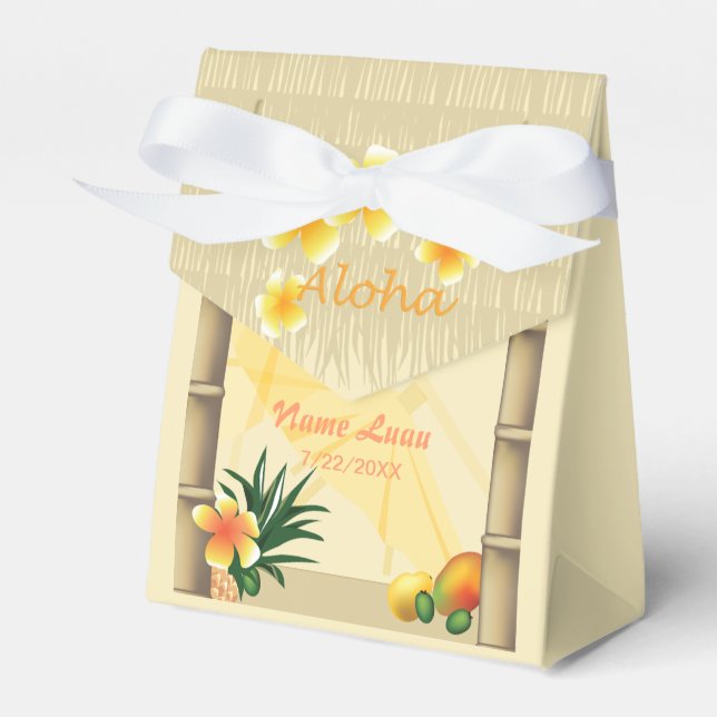 Luau Tiki Hut Party Favour Box (Front Side)