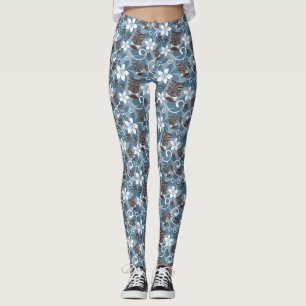 LUAU TIKI PATTERN (BLUE) LEGGINGS