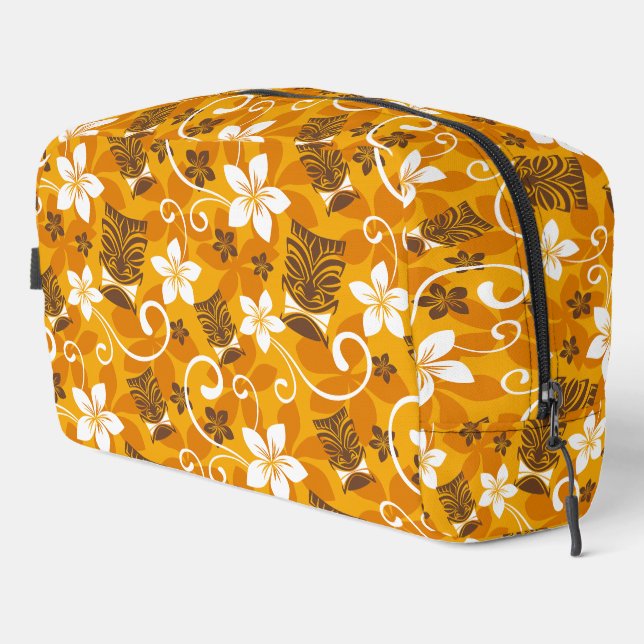 LUAU TIKI PATTERN (ORANGE) DOPP KIT (Right Corner)