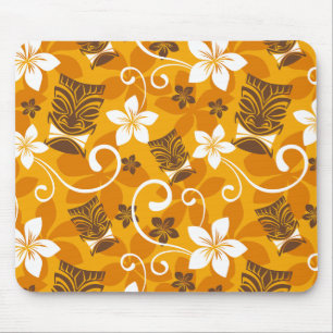 LUAU TIKI PATTERN (ORANGE) MOUSE MAT