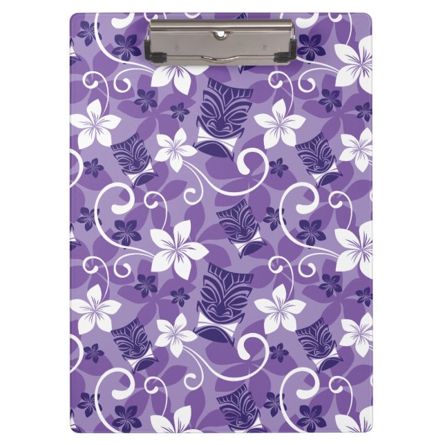 LUAU TIKI PATTERN (PURPLE) CLIPBOARD (Front)