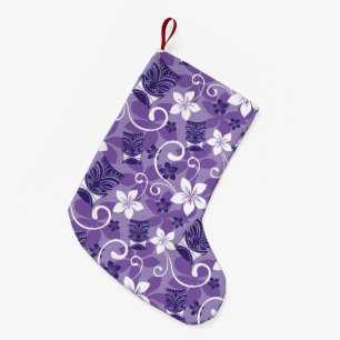 LUAU TIKI PATTERN (PURPLE) SMALL CHRISTMAS STOCKING