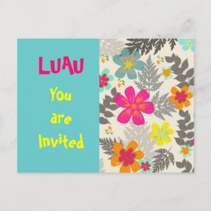 Luau Time party invitation postcard