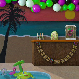 Luau Totems Bamboo Happy Birthday Bunting