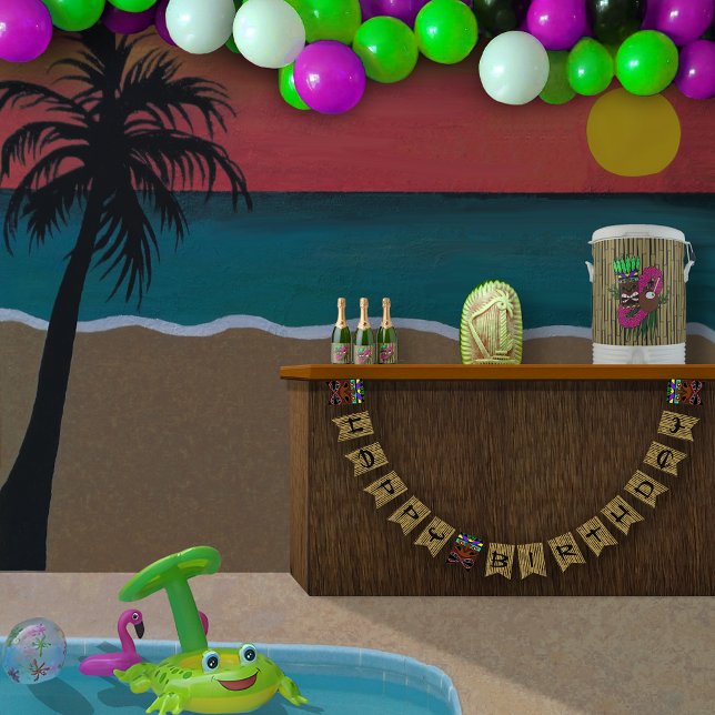 Luau Totems Bamboo Happy Birthday Bunting (Creator Uploaded)