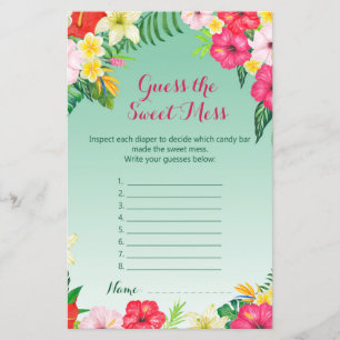 Luau Tropical Baby Shower Game PRINTED