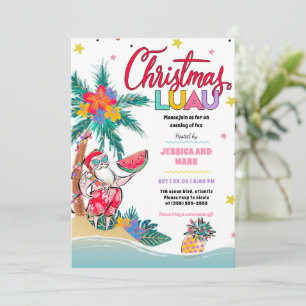 Luau Tropical Christmas Party Invitation Card