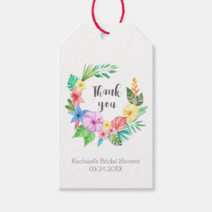 Luau Tropical Flower Bridal Shower Thank You Favou Gift Tags