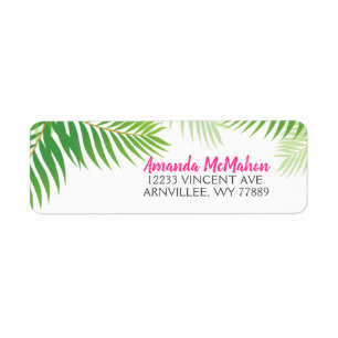 Luau Tropical Foliage Return Address Labels