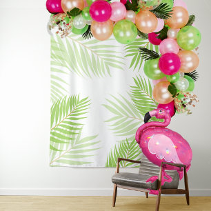 Luau Tropical Hawaiian Leaf Foliage Backdrop Tapestry
