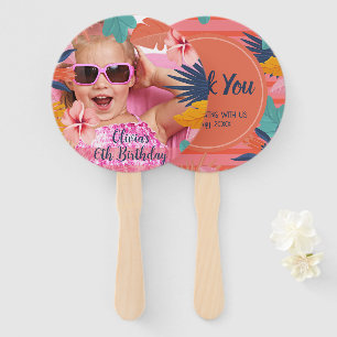 Luau Tropical Photo birthday hand fan