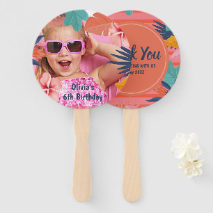 Luau tropical summer birthday party  hand fan