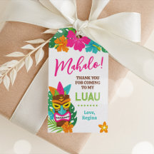 Luau Tropical Tiki Favour Gift Tag
