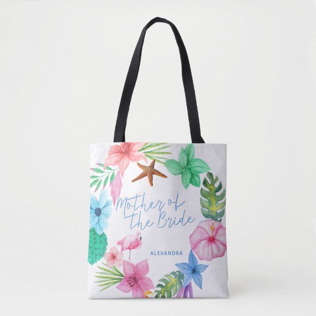 Luau tropical wedding mother of the bride tote bag (Front)