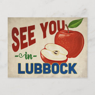 Lubbock Texas Apple - Vintage Travel Postcard