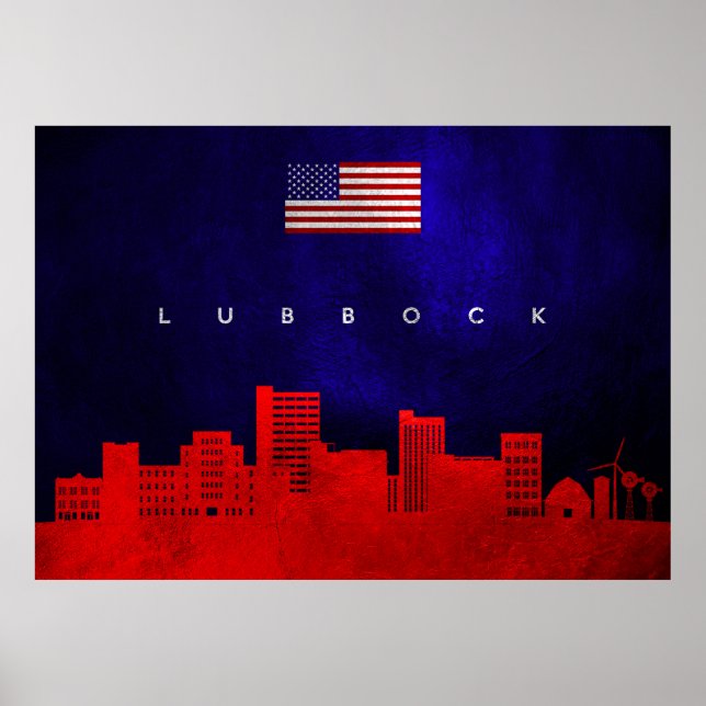 Lubbock Texas Skyline Poster (Front)