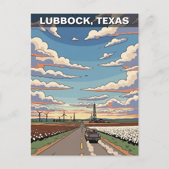 Lubbock Texas Travel Postcard (Front)