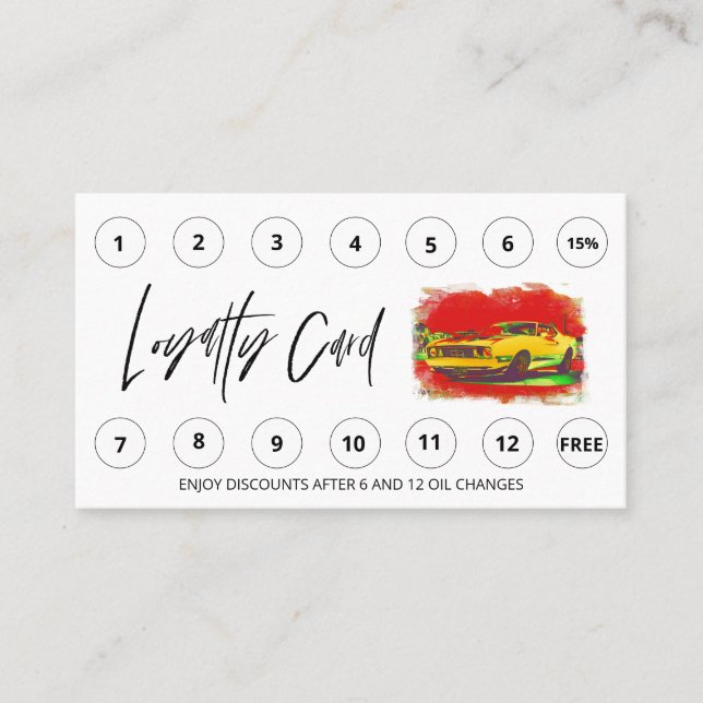 *~*  Lube Car Wash  QR LOGO Rewards Thank you Loyalty Card (Front)