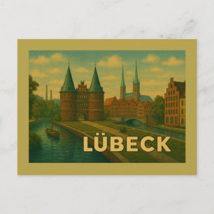 Lübeck Germany City Art Postcard