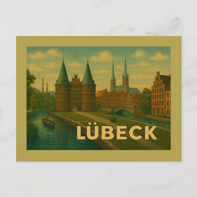Lübeck Germany City Art Postcard (Front)