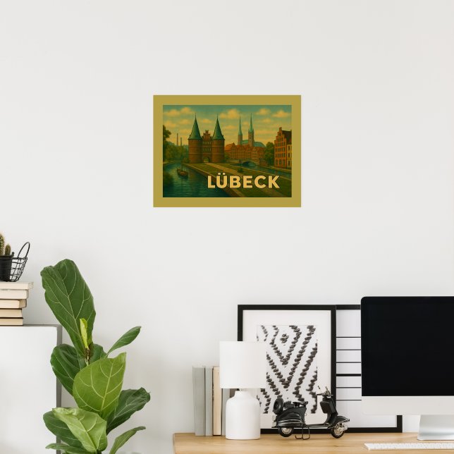 Lübeck Germany City Art Poster (Home Office)