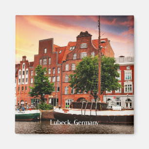 Lubeck Germany cityscape photograph Magnet