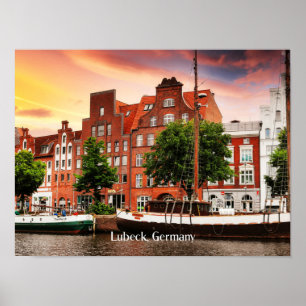 Lubeck Germany cityscape photograph Poster