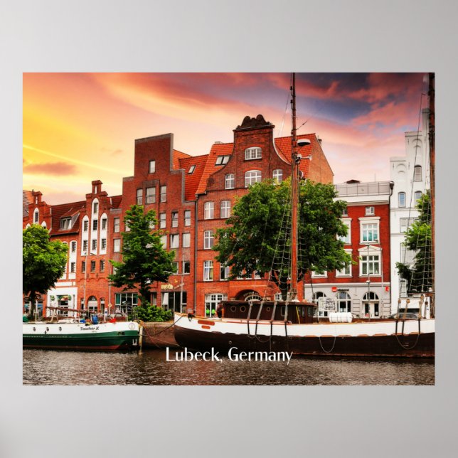 Lubeck Germany cityscape Poster (Front)