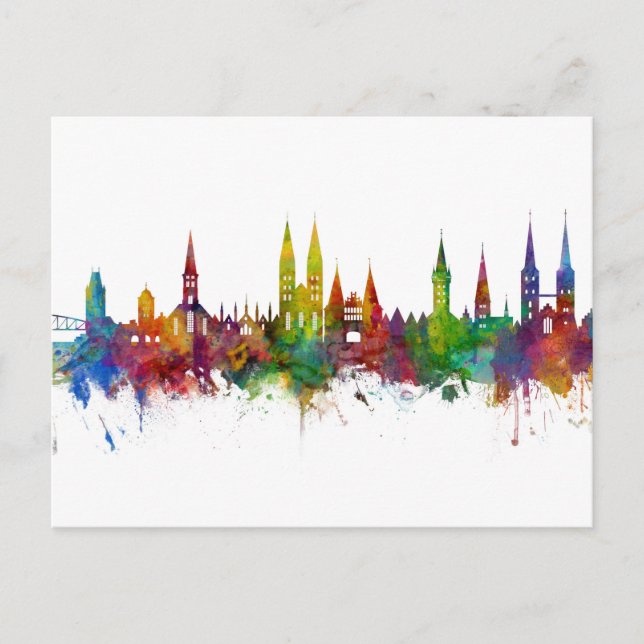 Lubeck Germany Skyline Postcard (Front)
