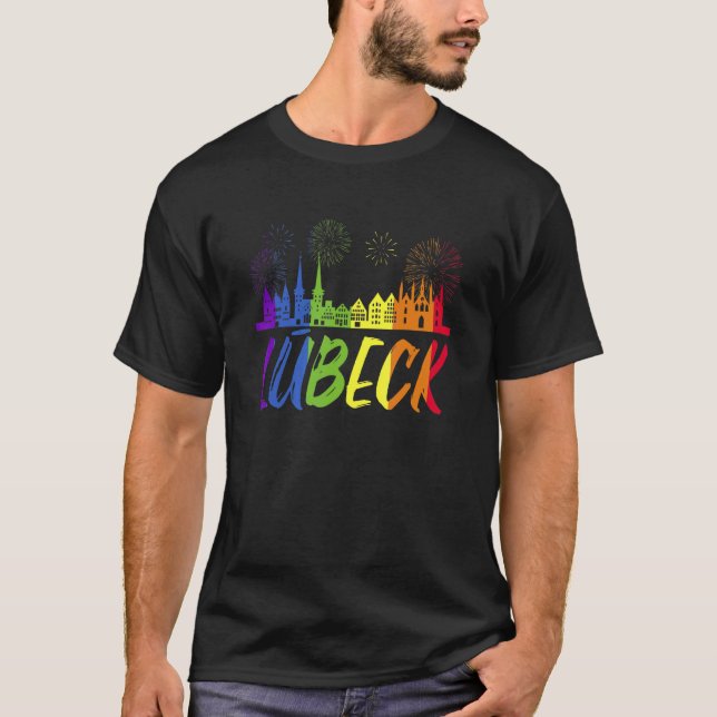 Lübeck Pride Skyline Pride Parade Lübeck T-Shirt (Front)