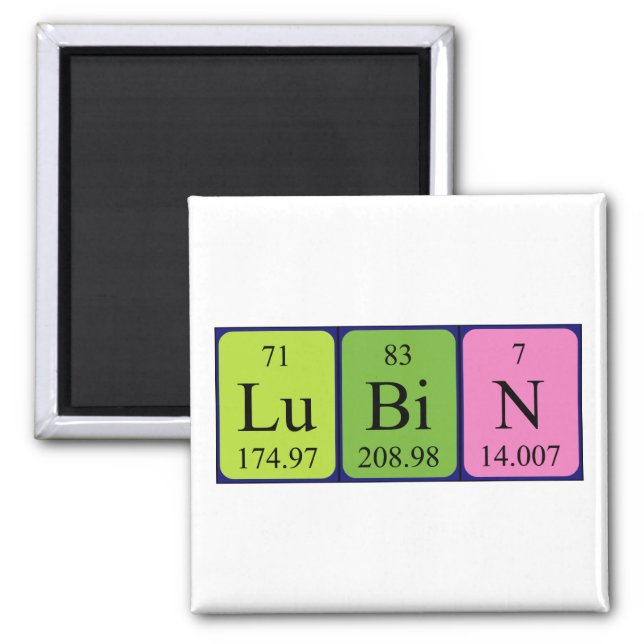 Lubin periodic table name magnet (Front)