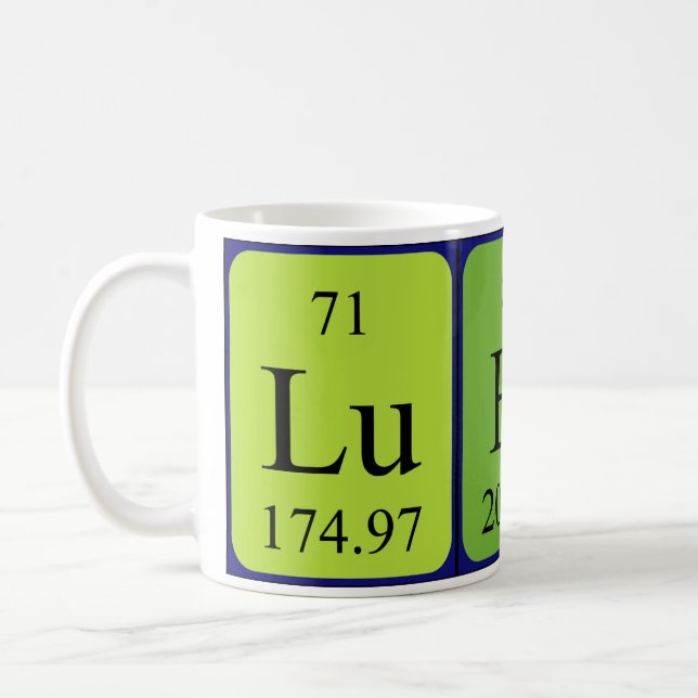 Lubin periodic table name mug (Left)