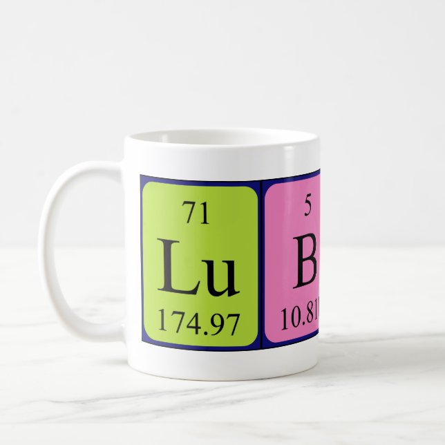 Lubin periodic table name mug (Left)