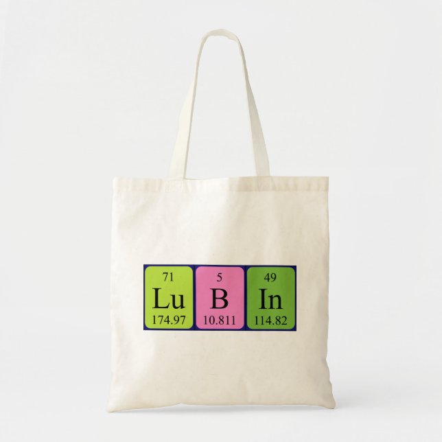 Lubin periodic table name tote bag (Front)