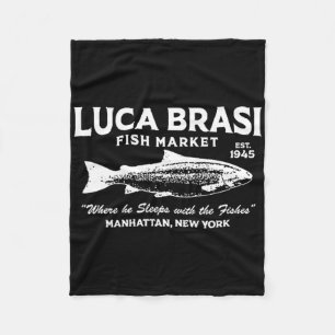 Luca Brasi Fish Market The Godfather Est 1945 Fish Fleece Blanket