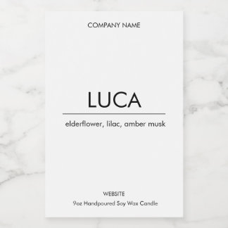 Luca Candle Label Elegant Minimalist Strong Simple