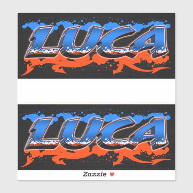 Luca First Name Graffiti Sticker (Sheet)
