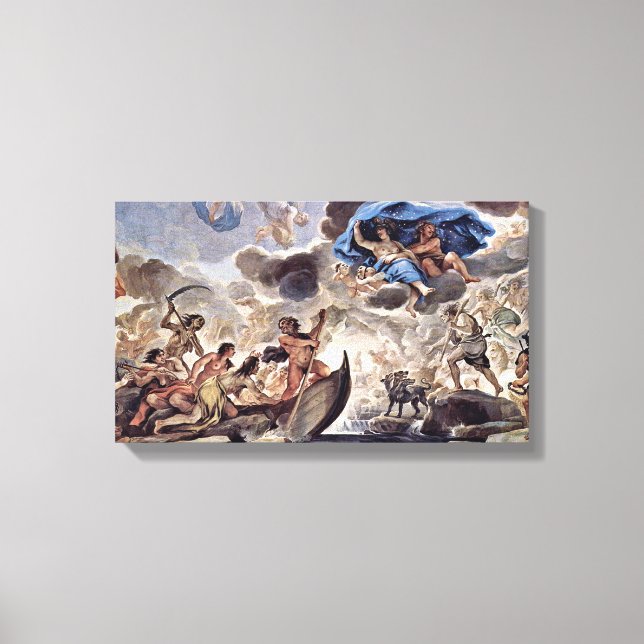 Luca Giordano - The bark of Charon and Morpheus Canvas Print (Front)