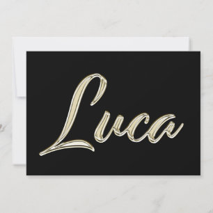 Luca Name white gold Handwriting Card