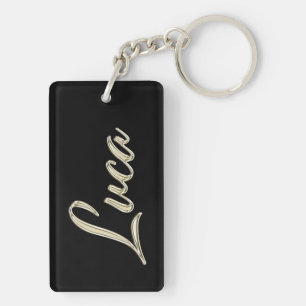 Luca Name whitegold key trailer Key Ring