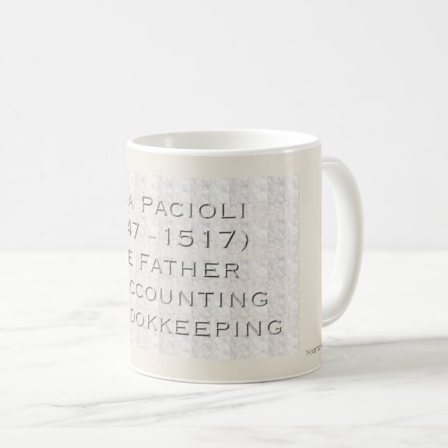 "Luca Pacioli - The Father of Accounting" Coffee Mug (Front Right)