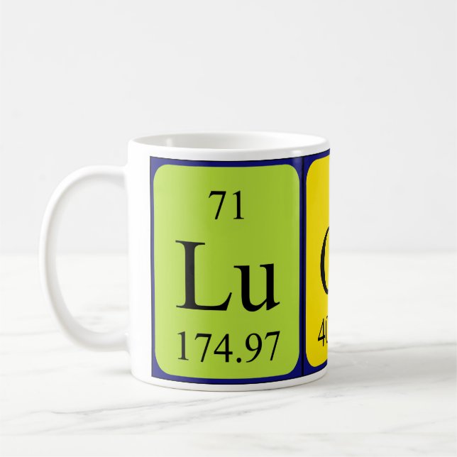 Lucan periodic table name mug (Left)