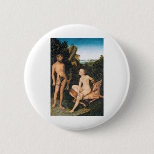 Lucas Cranach Apollo and Diana (1530) 6 Cm Round Badge