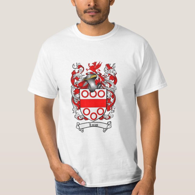 Lucas Family Crest - Lucas Coat of Arms T-Shirt (Front)