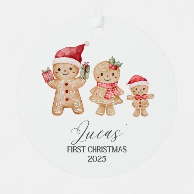 Lucas' First Christmas Metal Tree Decoration (Front)