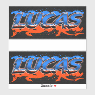 Lucas First Name Graffiti Sticker